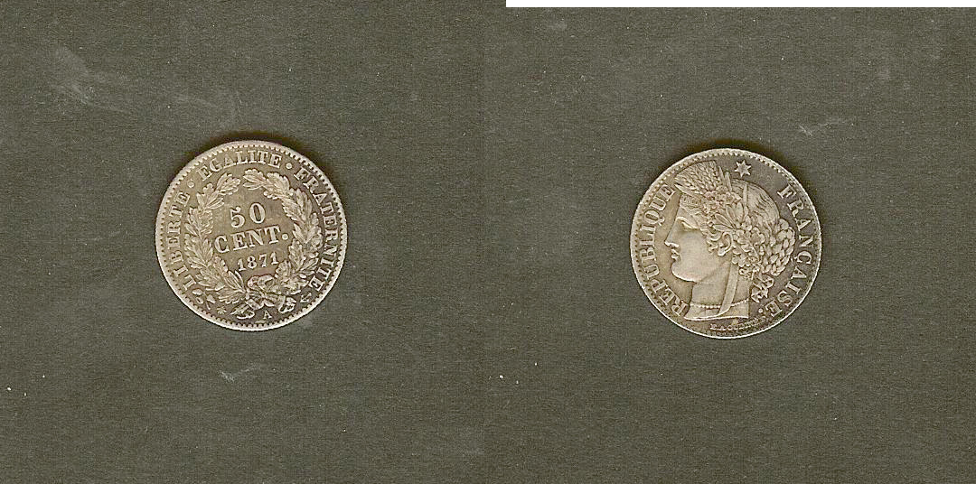 50 centimes Ceres 1871A AU